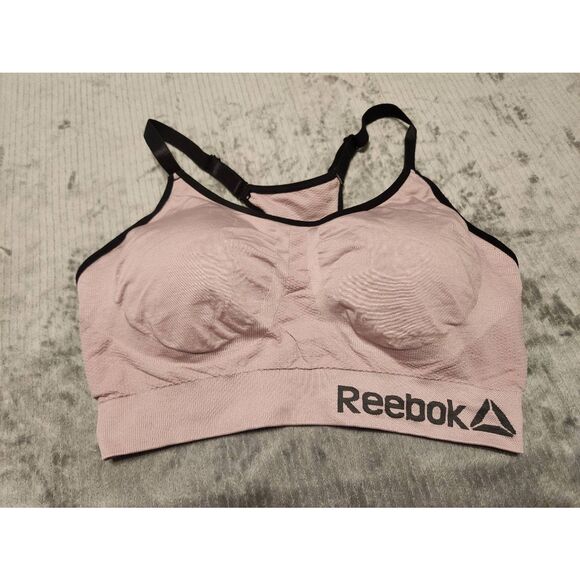Reebok Women's Medium Sports Bra XL Pink & Black Racerback - Picture 1 of 3